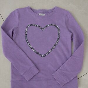 Crewcuts Purple Beaded Heart Sweatshirt